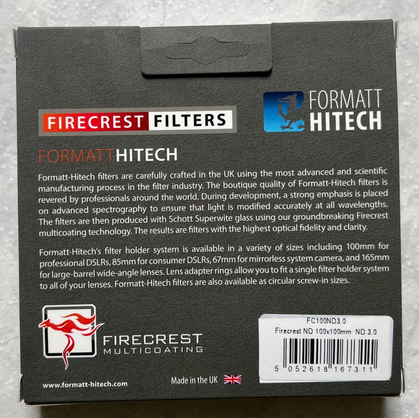 Filtres: Firecrest IRND Filter ND 3.0, 100 x 100 mm – Neuf avec emballage d'origine à Münsingen par Omasaki 3