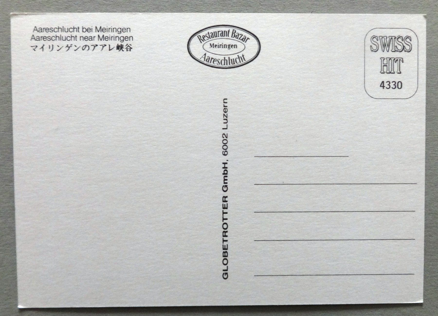 Cartoline postali: Aareschlucht bei Meiringen – Usato da Fétigny venduto da Billy2miny 1