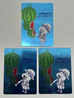 3x One Piece Eiichiro Oda Signature Natsucomi Monkey D Luffy