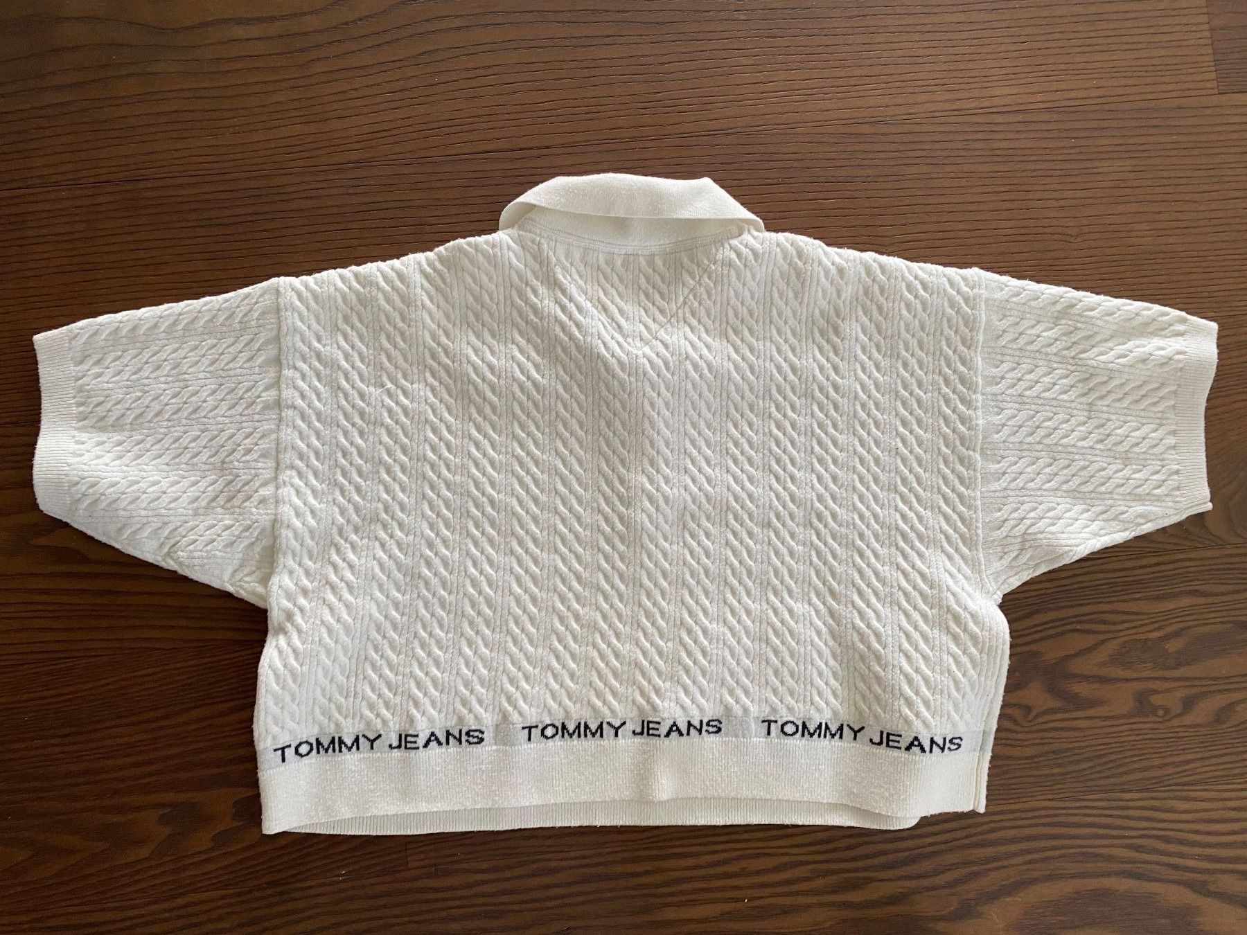Tommy Hilfiger Maglioni & Felpe: Zopfstrickpullover mit kurzem Ärmel, TOMMY JEANS, Gr. XS – Usato da Dielsdorf venduto da sissy04 3