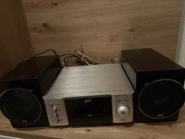 JVC DVD Receiver EXA3 mit Lautsprecher braun, Top Zustand