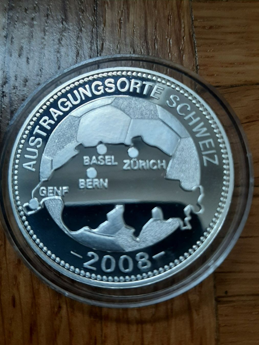 Medaglie: Medaille Austragungsorte Schweiz-Österreich 2008 versilbert – Nuovo (secondo la descrizione) da Bern venduto da maximus365