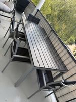 Gartentisch mit vier Stühlen Metall schwarz gebraucht