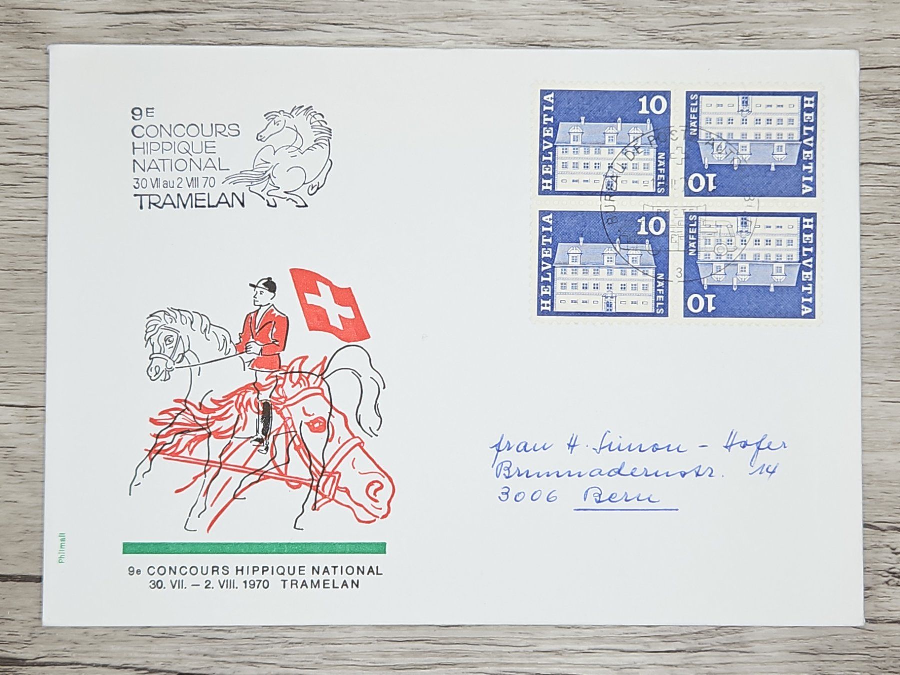 Alle Briefmarken: CL18 Enveloppe + Timbre Suisse 1970 – Gebraucht aus Cousset von Patrick_Collections