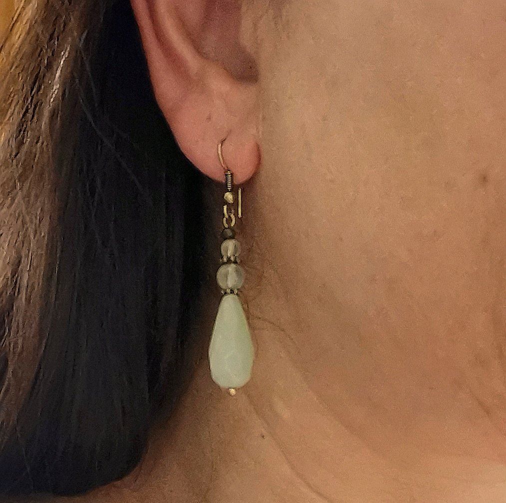 Orecchini pendenti & Orecchini a lobo: Boucles d'oreilles laiton /Quartz vert – Nuovo e nell'imballaggio originale da Veyrier venduto da Leilazizou 1