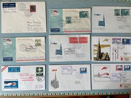 18 FDCs Erstflugbelege der AUA von 1958 bis 1978