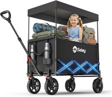 XXL Bollerwagen Faltbar Kinder S4018 Schwarz