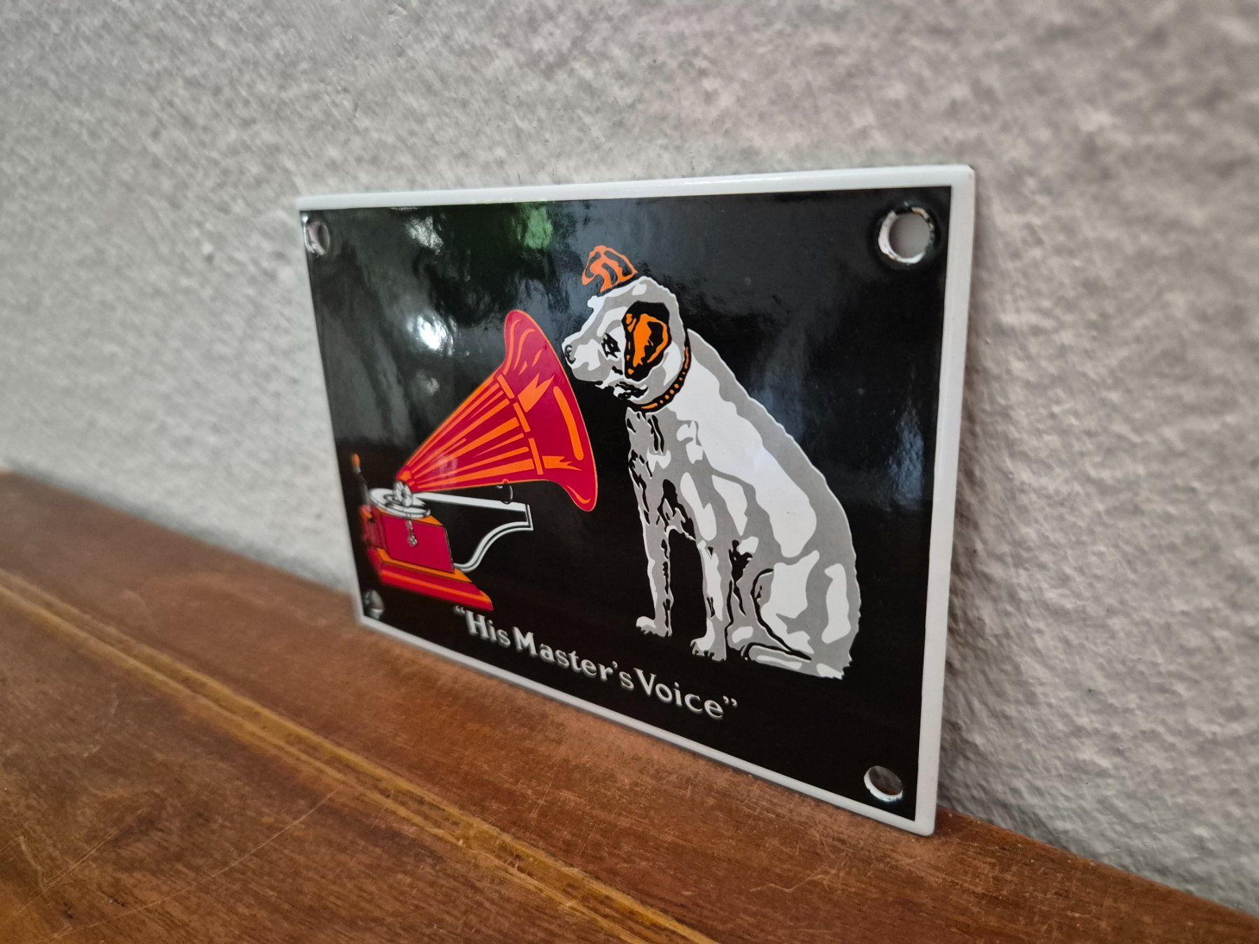 Insegne: Emailschild His Masters Voice Schallplatten Emaille Schild – Nuovo (secondo la descrizione) da Schaffhausen venduto da pfanis09 3