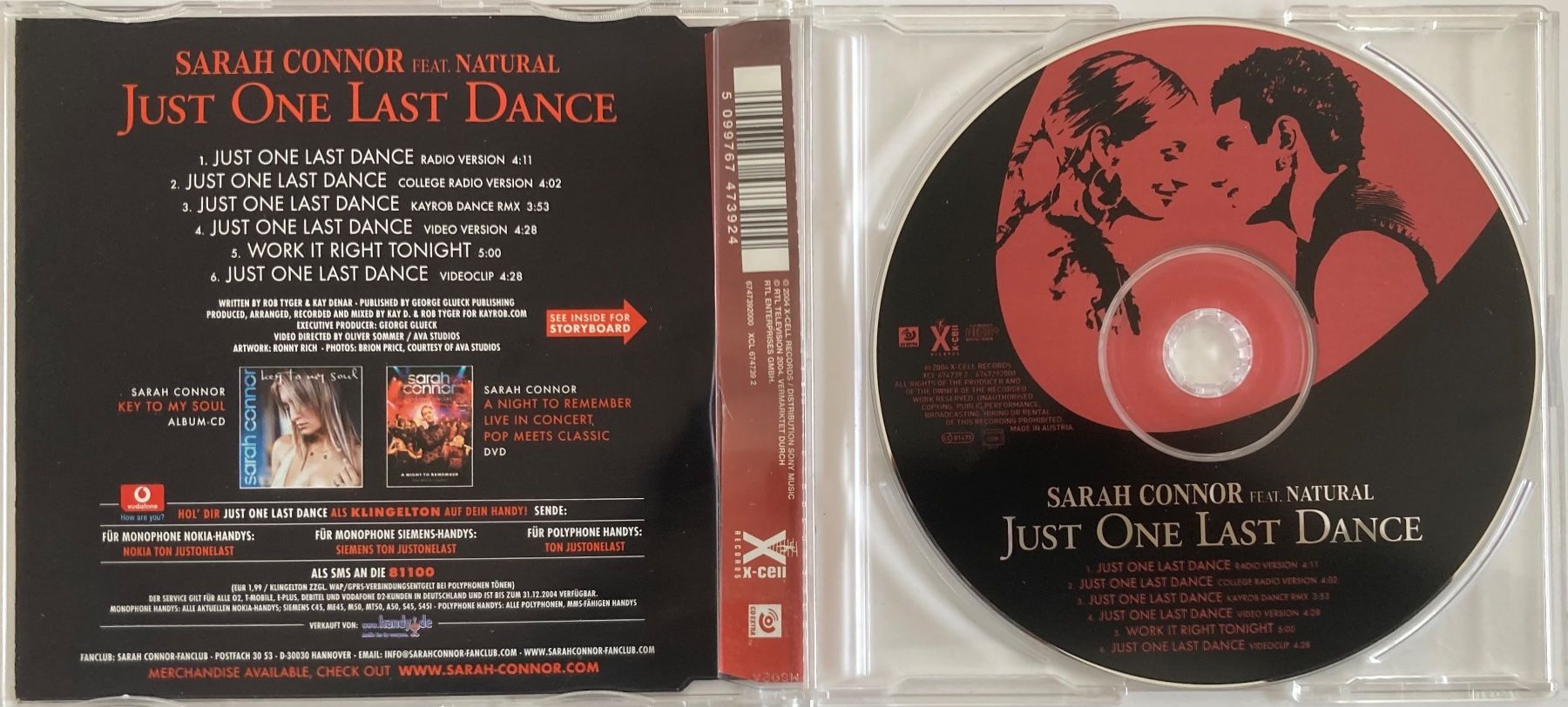 CDs: SARAH CONNOR FEATURING NATURAL - JUST ONE LAST DANCE – Gebraucht aus Poliez-Pittet von Newtown-Records 1