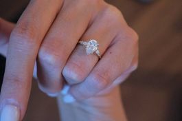 Pear Labordiamant 1.2 ct Verlobungsring  14K Gold  US 5