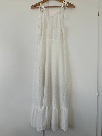 Weisses langes Kleid in Grösse 34