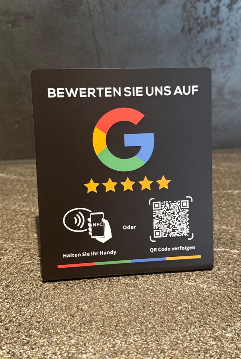 Insegne: Google Bewertungsschild mit NFC und QR Code neuwertig – Nuovo e nell'imballaggio originale da Mels venduto da Werdenberg