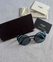 Fendi Sonnenbrille Katzenauge schwarz/blau mit Etui NEU