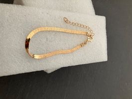 Armband 316l Edelstahl Schlangenknochenoptik, vergoldet