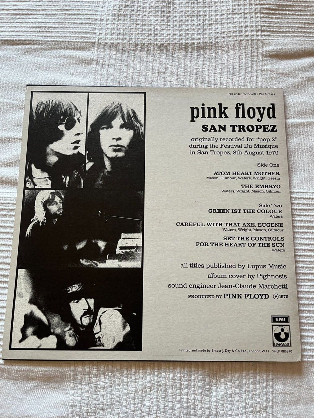 Schallplatten: Pink Floyd - Saint Tropez Vinyl LP – Gebraucht aus Effretikon von ChrisLamberger 1