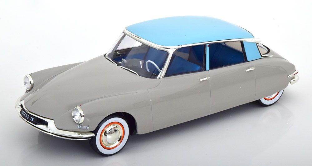 Citroën Modellautos: CITROEN DS19 1956 GRAU/HELLBLAU 1:18 NOREV – Neu und originalverpackt aus Suhr von Moebelsiralfred