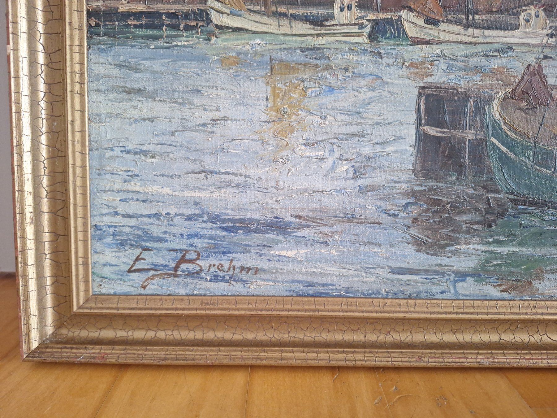 Dipinti: Emil Brehm - Ölbild - Hafenszene – Usato da Altstätten SG venduto da GGsGameshop 2