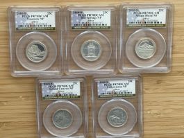 2010-S 5-Coin Silver Quarter Set PR70DCAM - Silber