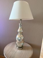Tischlampe, Mercuryglas mit Schirm weiss guter Zustand