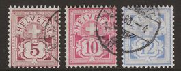 1882 : Wertziffer Nr. 54 - 56  : KP 285.--