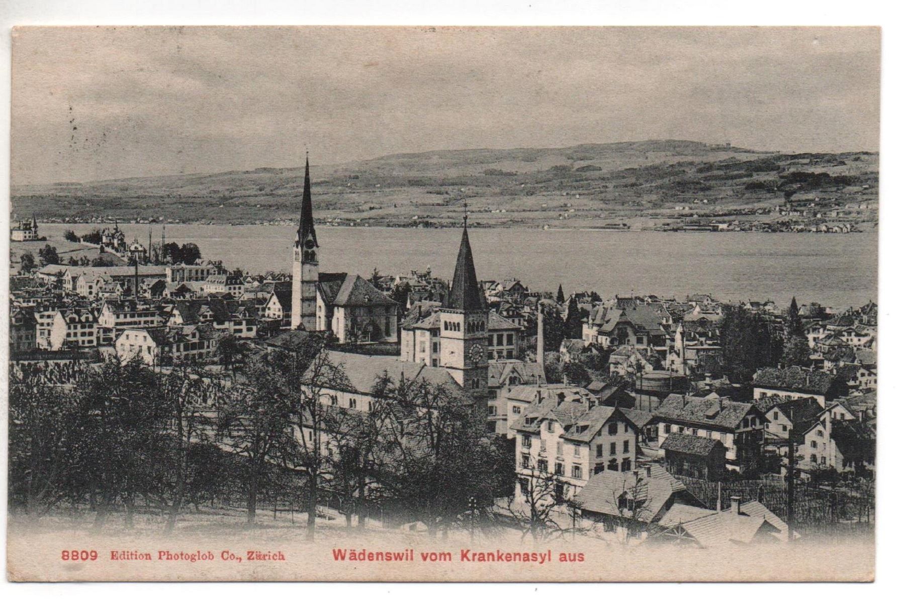 Cartoline postali: WÄDENSWIL vom Krankenasyl aus – Usato da Jona venduto da philajona