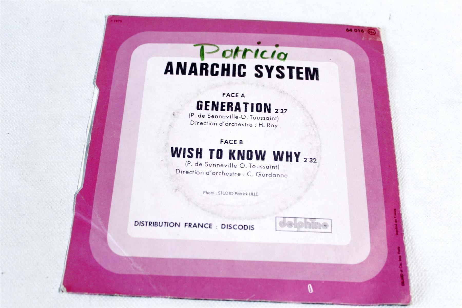 Autografi: ANARCHIC SYSTEM: Generation / Wish To... – Usato da Bern venduto da vinyl-heaven 5