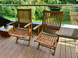Chaises de jardin pliables en teck (4x)