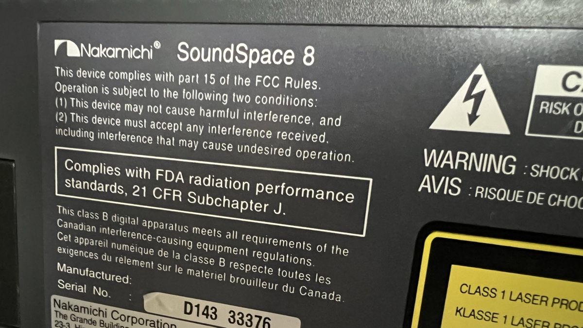 Nakamichi Receiver: Nakamichi SoundSpace8, Luxus CD Receiver – Defekt aus Zürich von Gianni 2