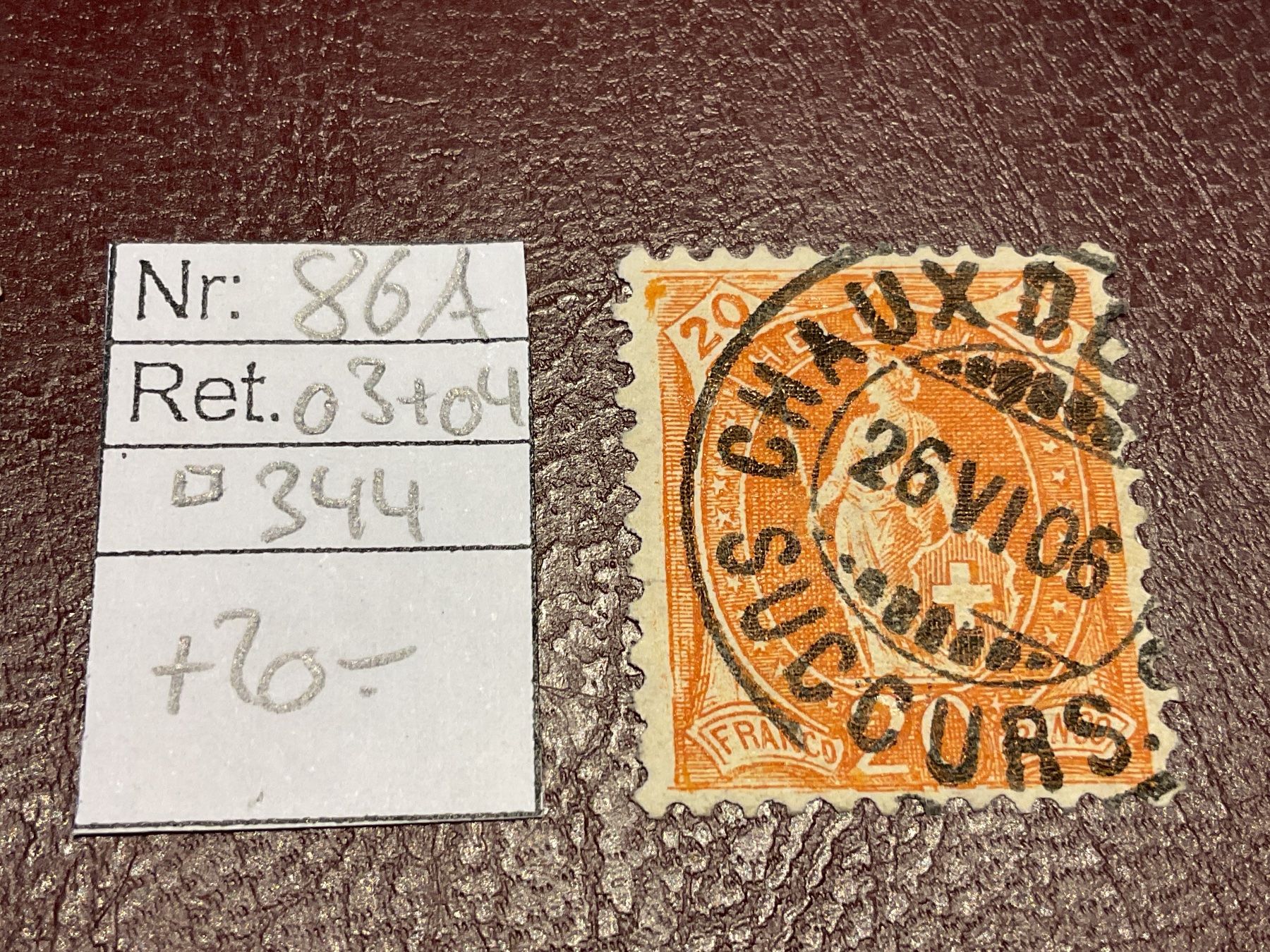 Tutti i francobolli: Stehende Helvetia 86A 4Stk. Mit Retouche oder Plattenfehler – Usato da Laupen BE venduto da Infulaenzer-5 2