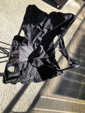Campingstuhl klappbar mit Getränkehalter, schwarz