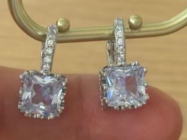 Luxus Elegante Ohrstecker Ohrschmuck  Farbe:Silber Zirkonia