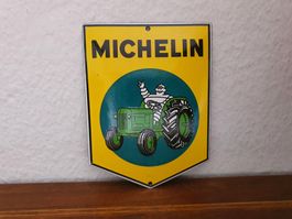 Emailschild Michelin Bibendum Traktor Emaille Schild Reklame