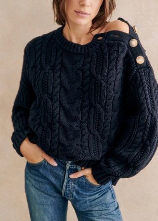 Sezane pull Jim bleu marine XS