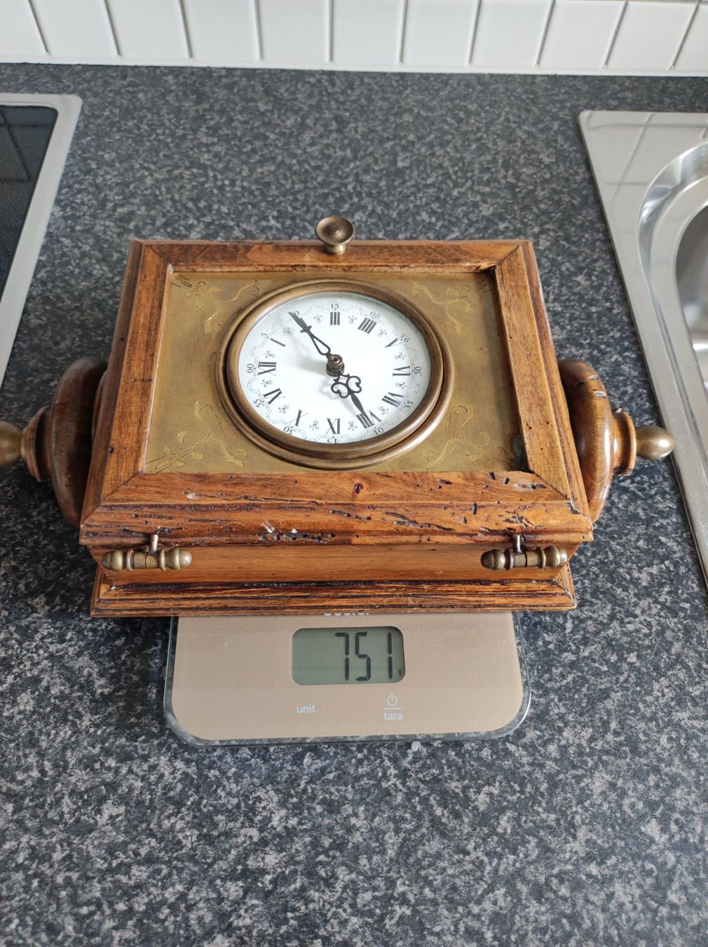 Orologi: Wanduhr mit Holz und evtl. Messing – Usato da Wohlen AG venduto da Tikale 9