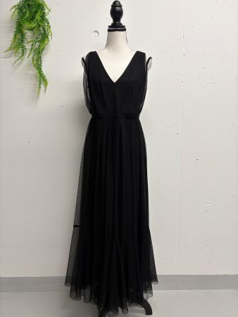 Selected Femme Maxikleid schwarz Gr. S Tüll greek Kleid