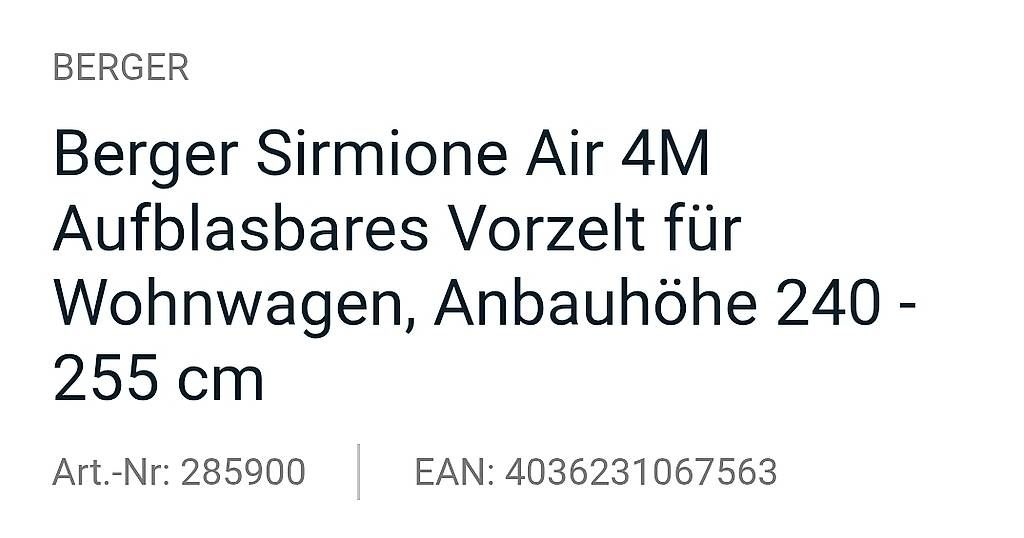 Tende : Wohnwagen luftzelt 4 Meter Lang – Usato da Rheineck venduto da Waser06 3