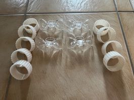9x ronds de serviette + 4x en plastique en forme de nœud