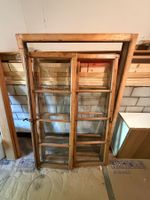 Antike Holztür mit Glas 147x52.5cm für Sommerhaus/Stall