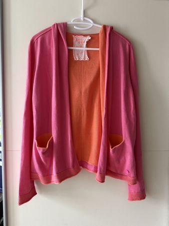 Lieblingsstueck Strickjacke mit Kapuze rosa/orange, Gr. 40