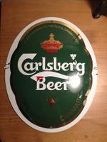 carlsberg beer emaillie schild /  tôle emaillée