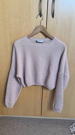 Nachhaltiger Damen-Crop-Pullover in rosa
