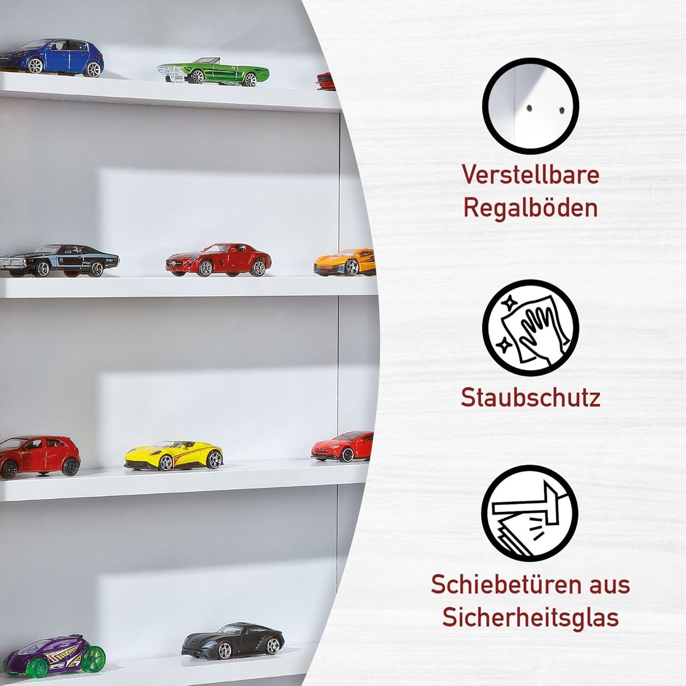 Vitrines: Wandvitrine Sammlervitrine Hängevitrine Beleuchtung Glas – Neuf avec emballage d'origine à Genève par Top-Trend 3