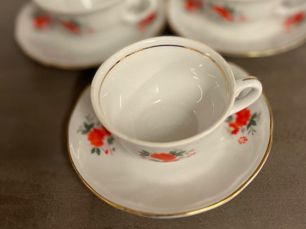 Set di piatti: Vintage Kaffeetasse mit Untertasse, Set 6 stk – Usato da Möhlin venduto da mil_h55x 6