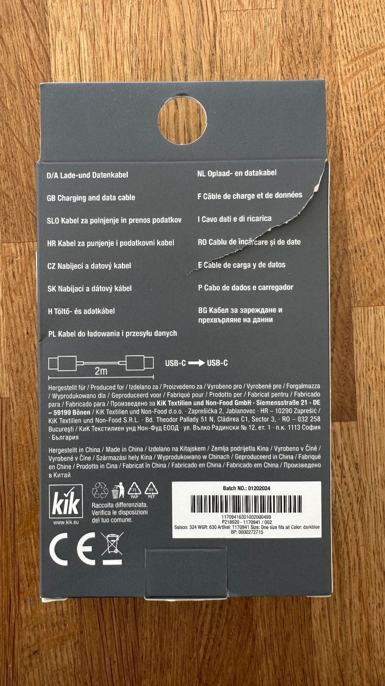 Cavi: Ladekabel USB-C zu USB-C 2m - NEU – Nuovo (secondo la descrizione) da Winterthur venduto da Secondhand-Family 4