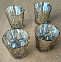 Weihnachtsdeko, Kerzenhalter Teelicht Glas (4 Stk)