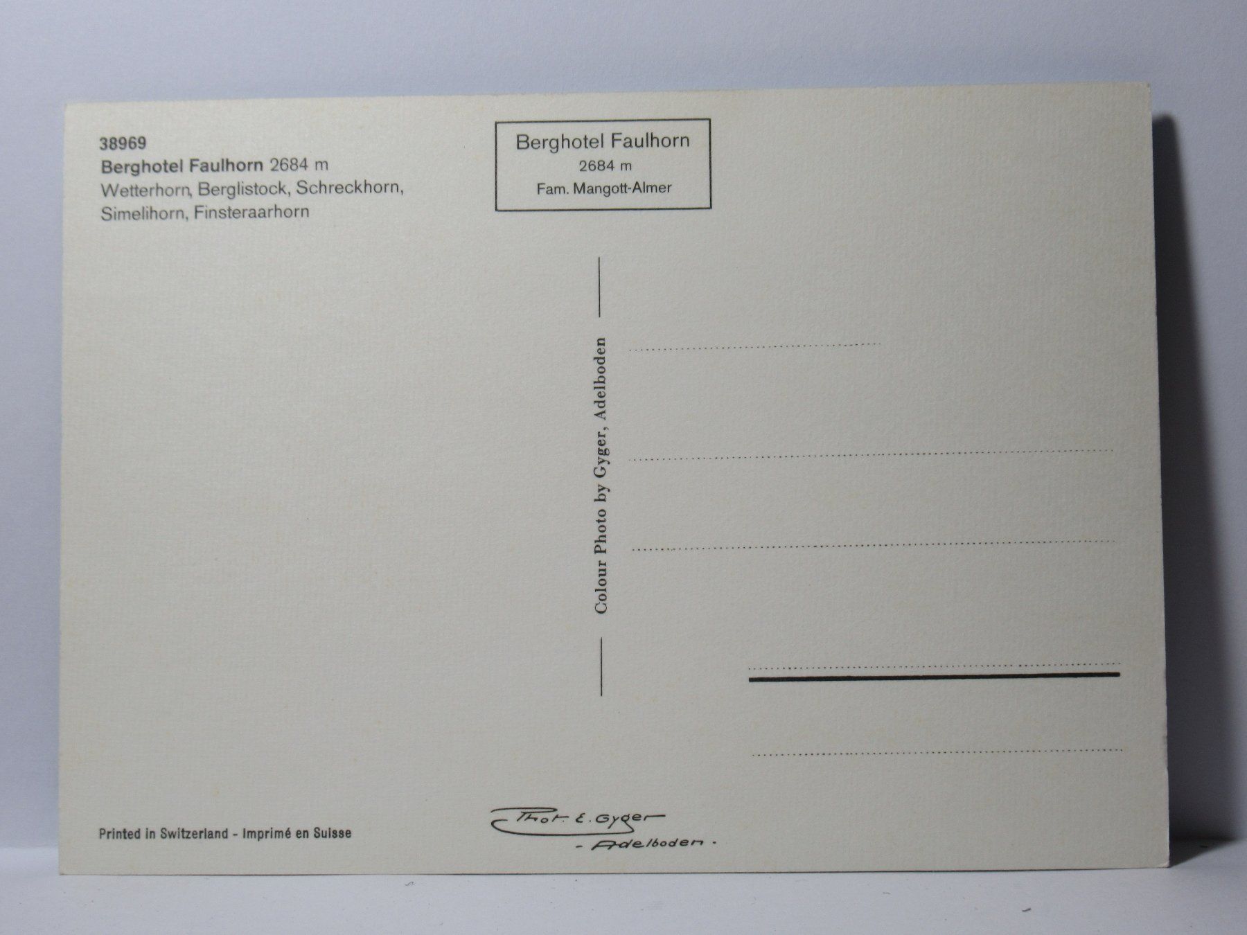 Ansichtskarten: Berghotel Faulhorn – Neu (gemäss Beschreibung) aus Grenchen von Bluemchen1900 1