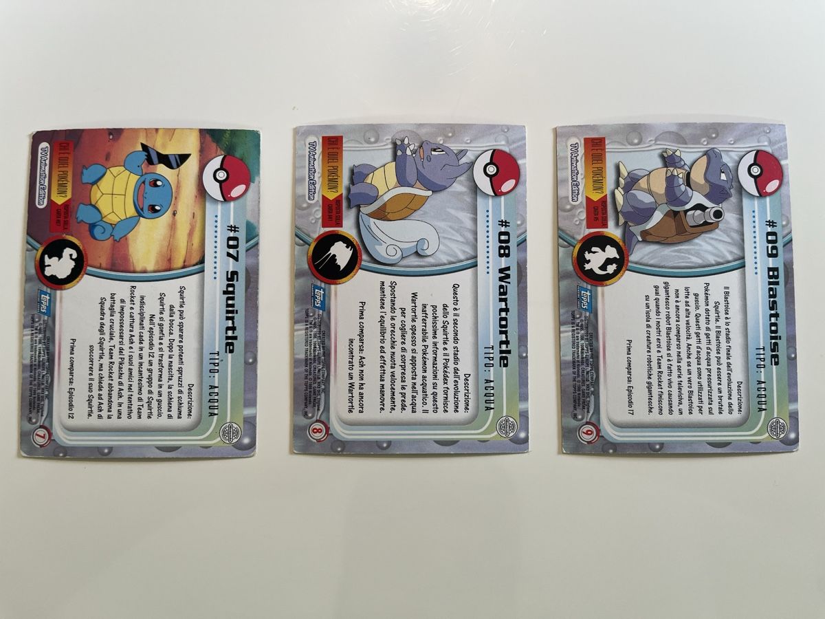 Topps Carte collezionabili: Pokémon TOPPS Series 1: Squirtle, Wartortle, Blastoise – Usato da Thun venduto da ladoppiaesse.cards 3