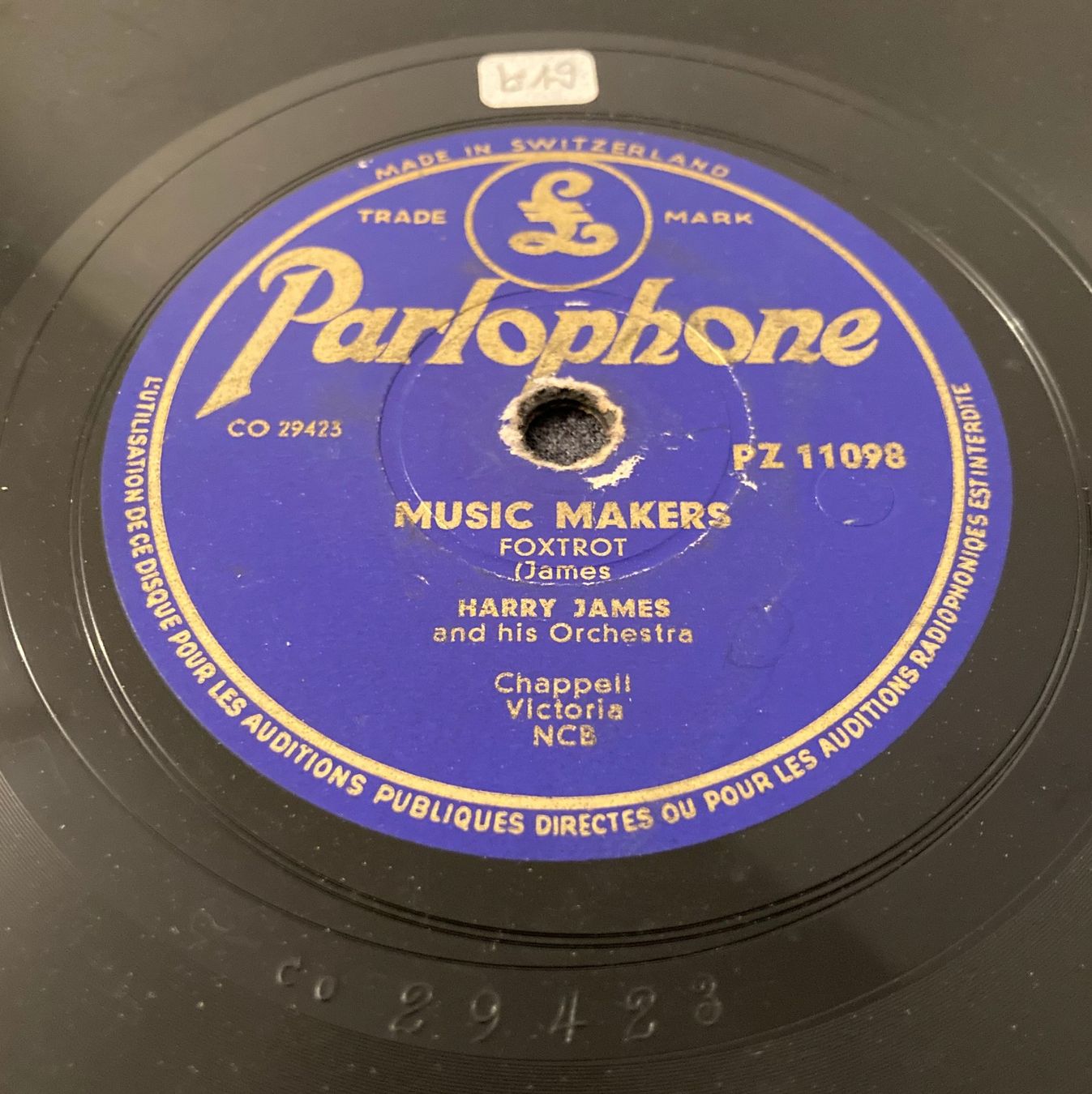 Dischi in vinile: Parlophone Schellack Harry James PZ 11098 – Usato da Stans venduto da canberra04 1