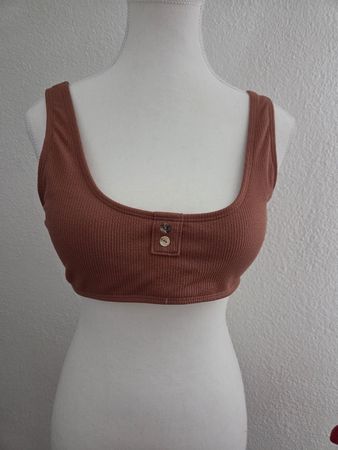 ZAFUL Fitnessoberteil/Top gerippt braun Grösse S neu