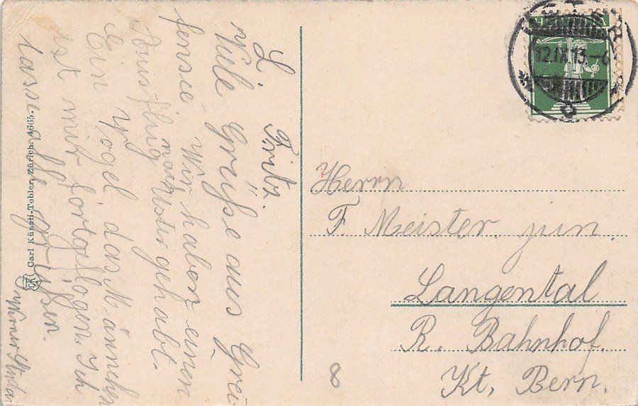 Ansichtskarten: Schloss Greifensee, gelaufen 1913 – Gebraucht aus Frauenfeld von POML 1